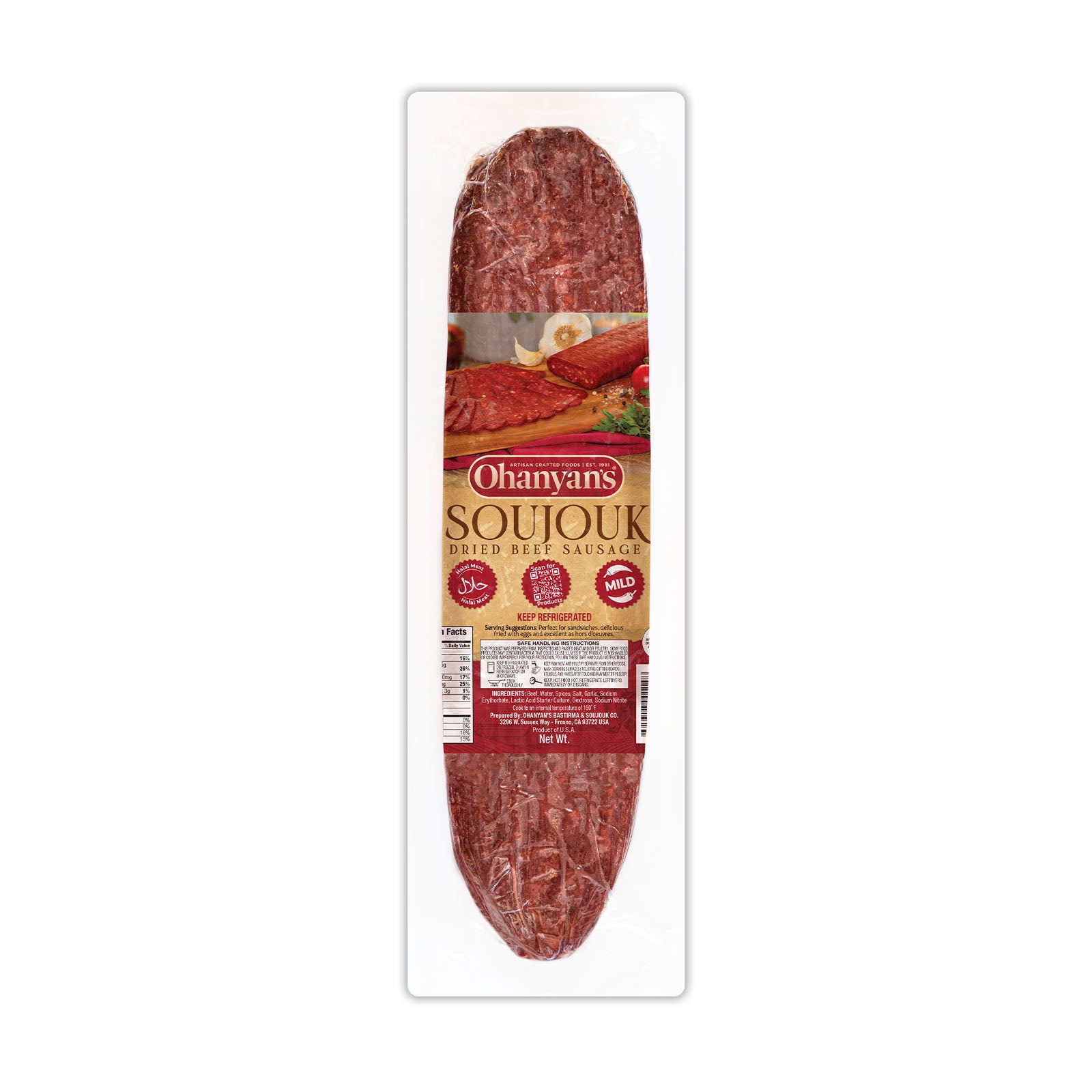 Flat Soujouk (Mild) (12 oz/pkg)