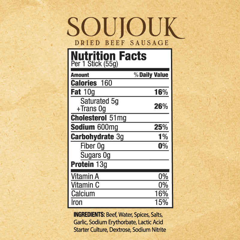 Spicy Soujouk (1 lb/pkg)