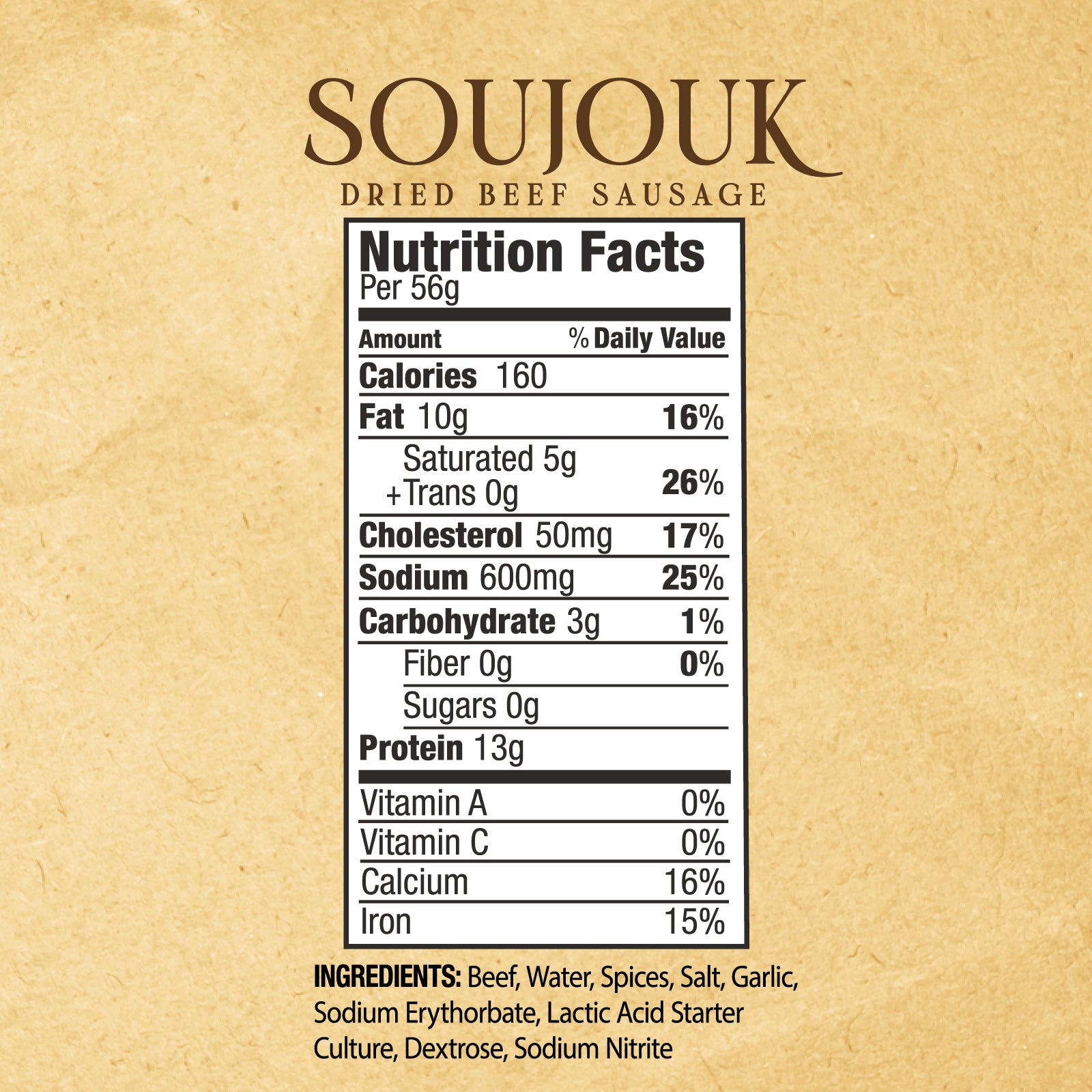 Long Soujouk (Mild) (18 oz/pkg)