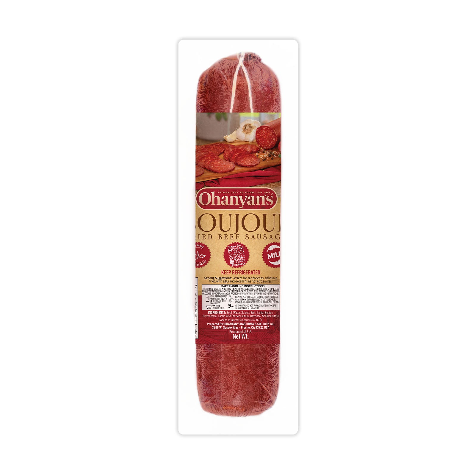 Long Soujouk (Mild) (18 oz/pkg)