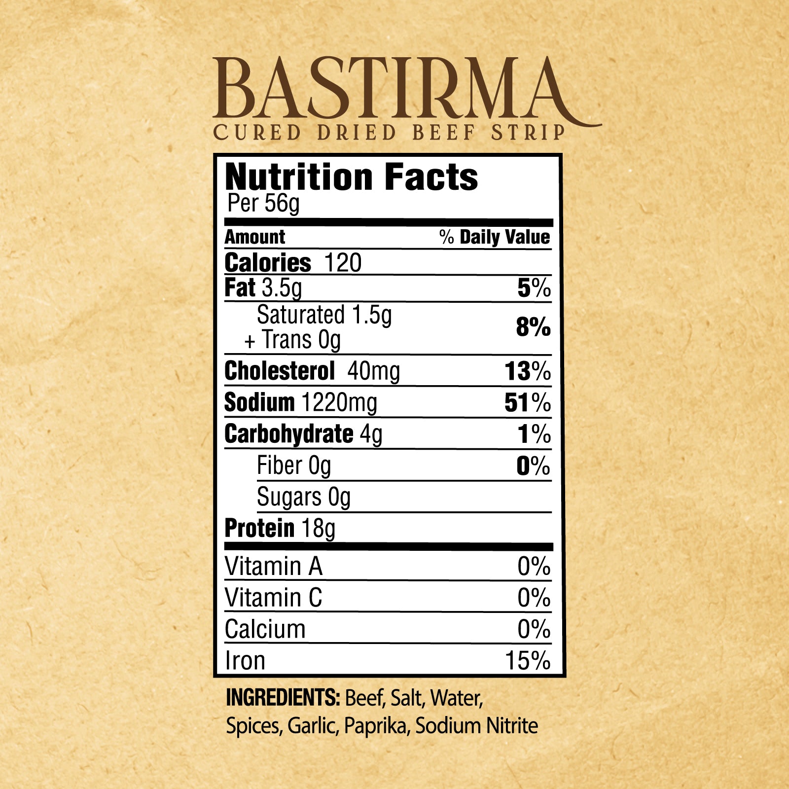 Sliced Marbled Bastirma (8 oz/pkg)